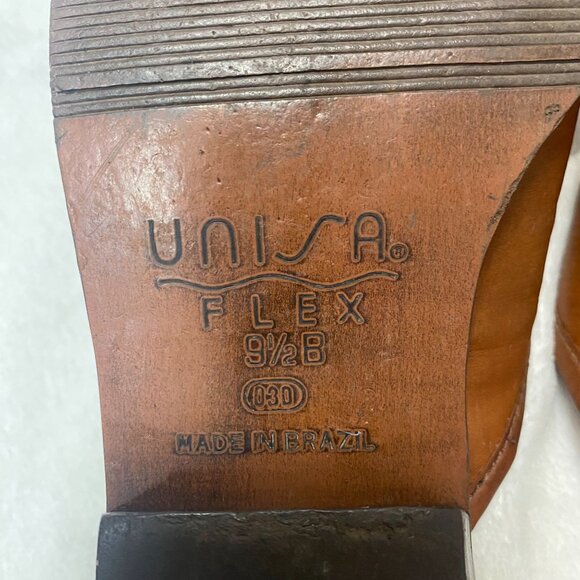 Unisa Flex Slip-on Women's Mules Size 9.5B   Brown Leather Brazil - Picture 8 of 8